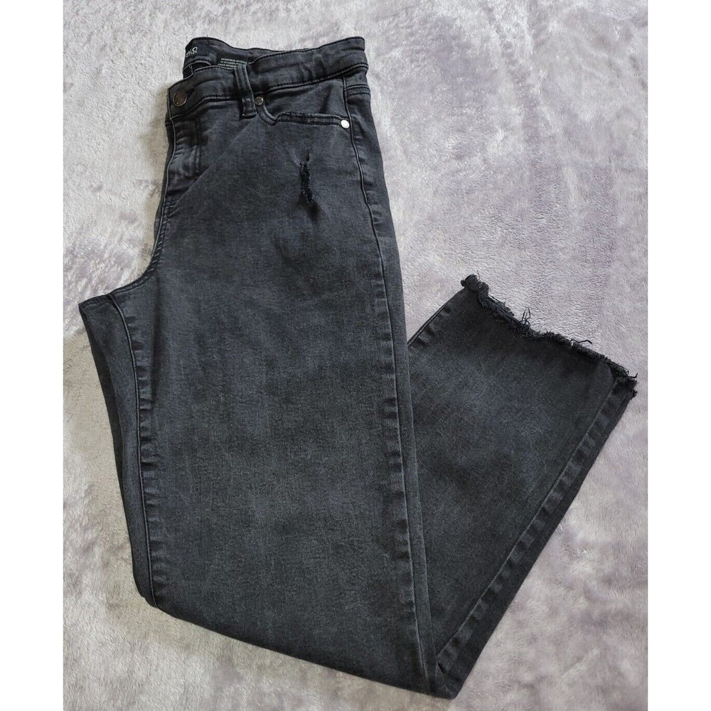 Buffalo David Bitton Womens Jeans Jayme Size 12/32 Raw Hem Straight Leg